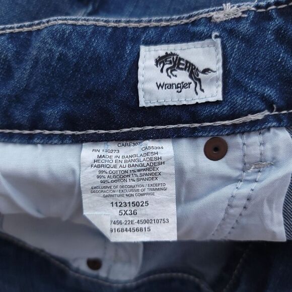 Wrangler Retro Mid Rise Mae Women's Size 5X36 Blue Denim Jeans 112215025 - Picture 8 of 9